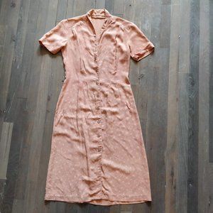 Vintage A-Line Shift Midi Dress Geometric S/M